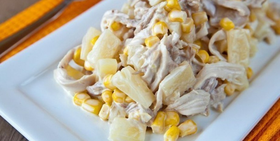 Как приготовить Салат из курицы, кукурузы, сыра и яиц просто рецепт пошаговый