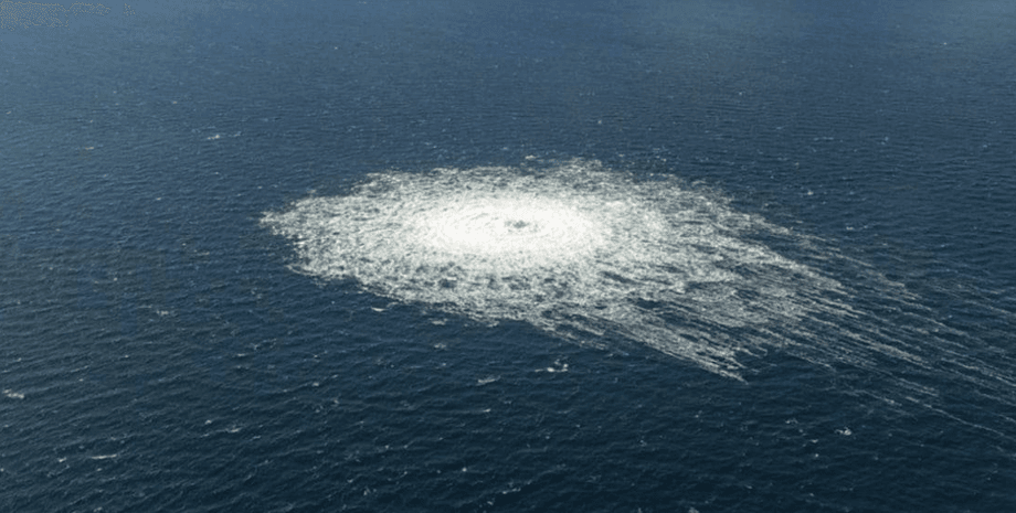 Витік газу з газопроводу Північний потік після диверсії