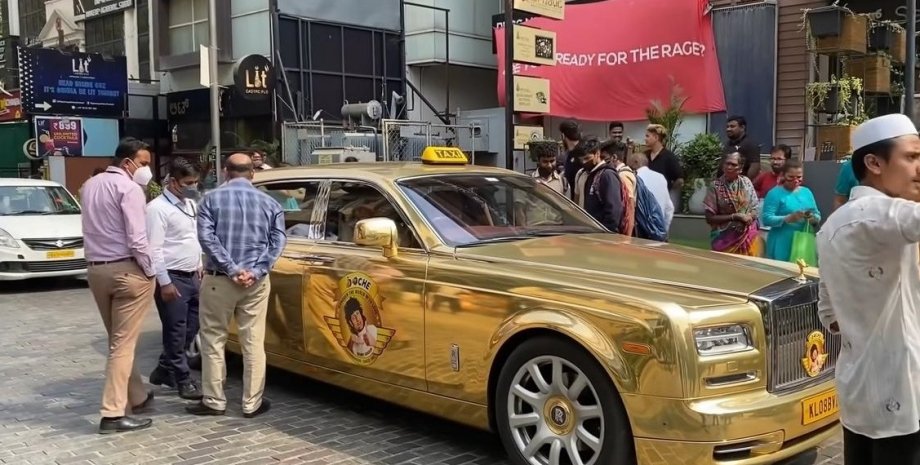 Такси, Rolls-Royce, Rolls-Royce Phantom, Индия, Золото, Бизнесмен, Видео, Авто, Автомобили, Миллионер