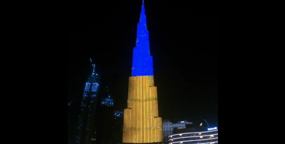 Бурдж-Халифа, небоскреб, флаг,