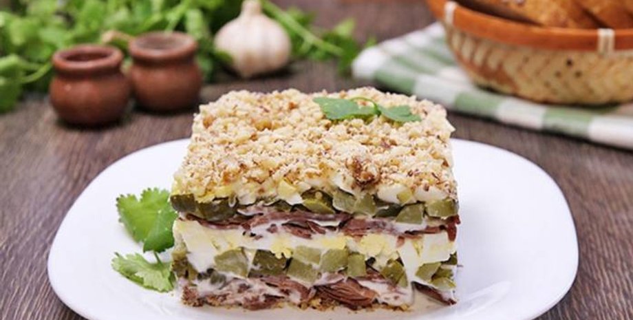 салат принц, салат с говядиной, кулинарные рецепты