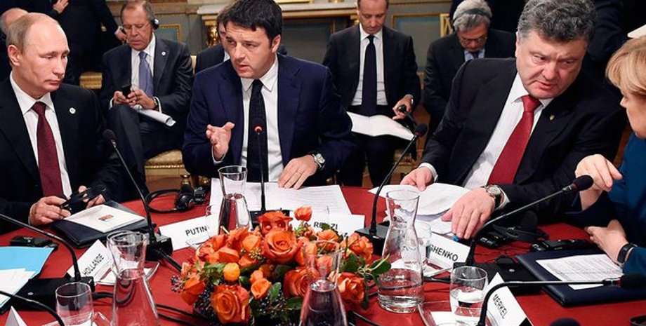 Путин, Порошенко и Меркель на многосторонней встрече в Милане / Фото пресс-службы Кремля