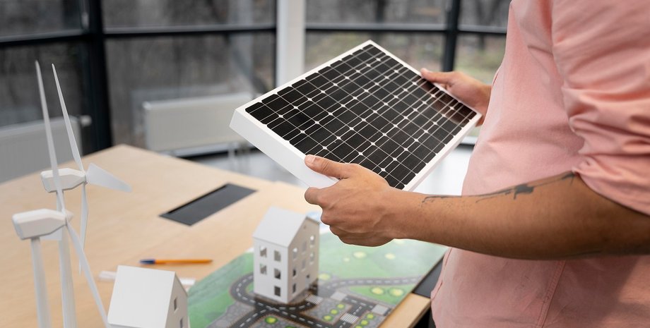 Солнечная панель в комнате