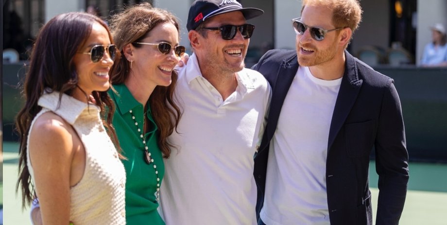 Меган Маркл, Келли Макки Зайфен, ее муж Джулиан и принц Гарри