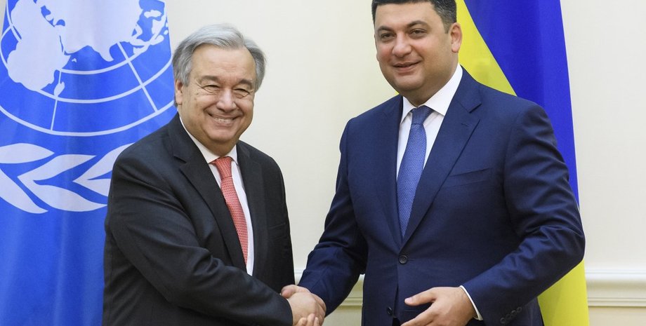 Антониу Гутерреш и Владимирм Гройсман / Фото: УНИАН