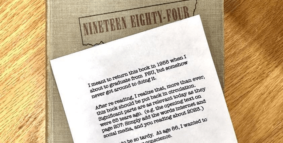 Книга, первое издание, библиотека, записка, вернули книгу, вернули спустя 65 лет, 1984