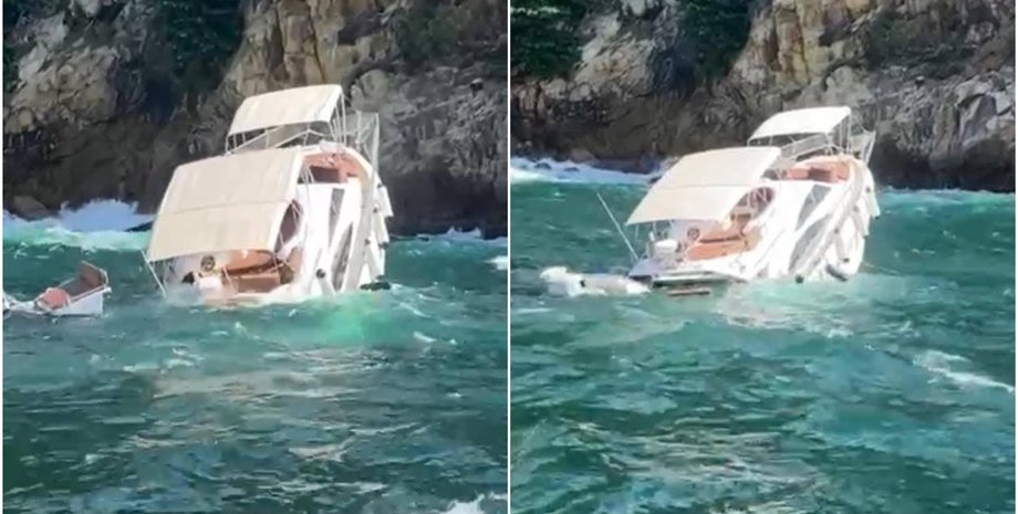 Роскошная яхта Amore Mio утонула, авария, катастрофа, туризм, путешествие, Мексика, видео