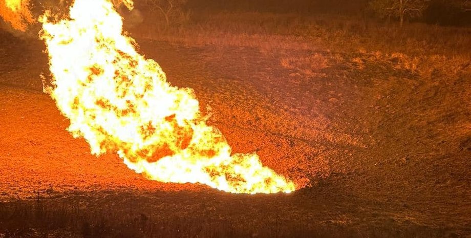 горит газопровод