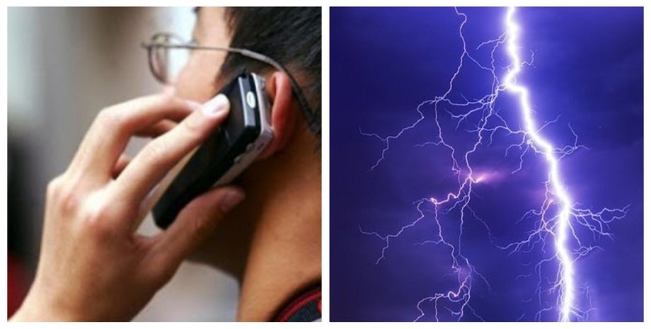 гроза, молния, мобильный телефон