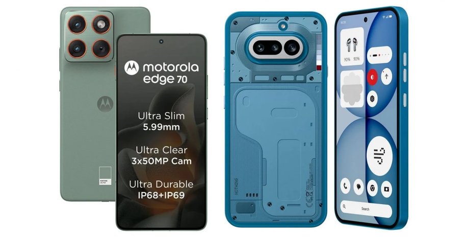 Смартфоны Motorola Edge 70 и Nothing Phone 4a