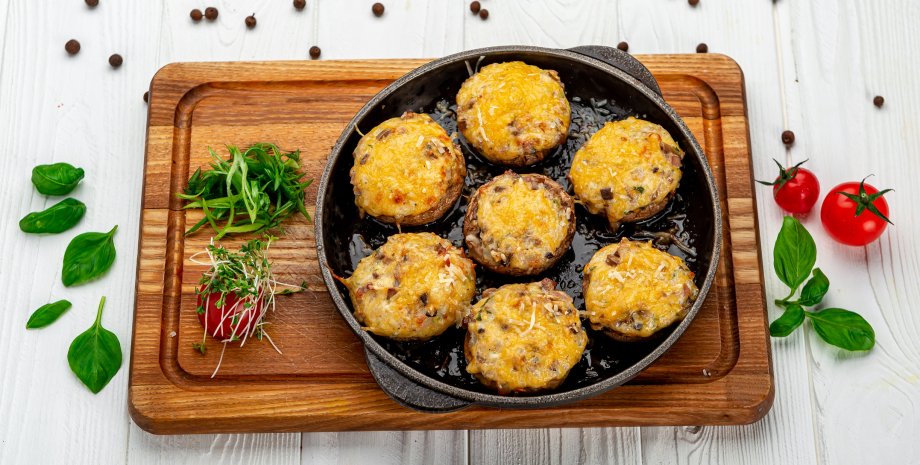 Фаршировані гриби Фаршировані гриби, фаршировані печериці, печериці рецепт