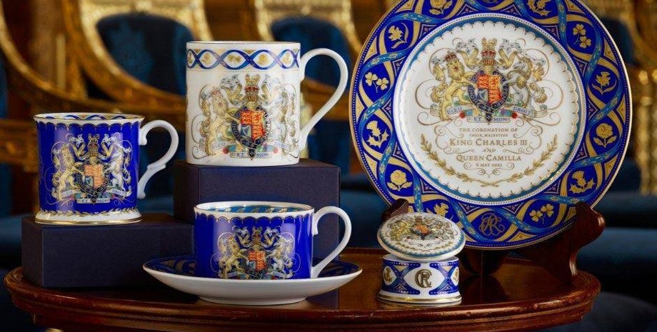 Королевский фарфор, коронация короля, король Карл, коронация карла, букингемский дворец, королевская семья британии