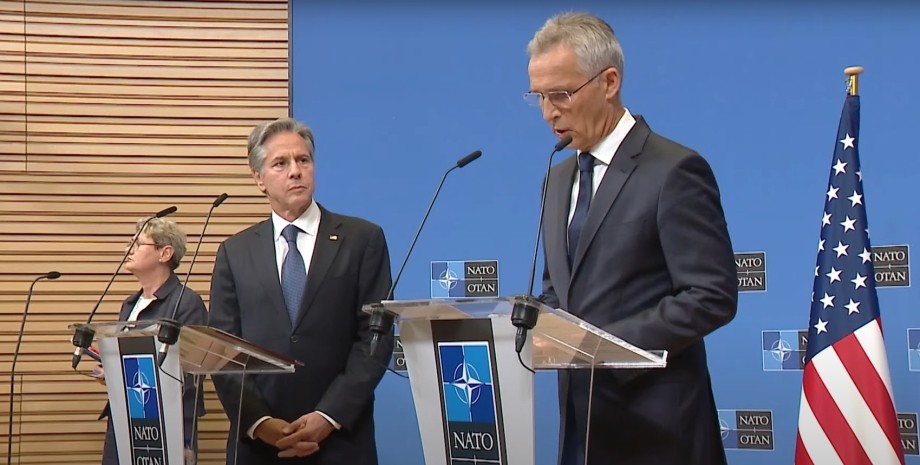 Ентоні Блінкен і Єнс Столтенберг Ентоні Блінкен, Єнс Толтенберг, США, НАТО, фото