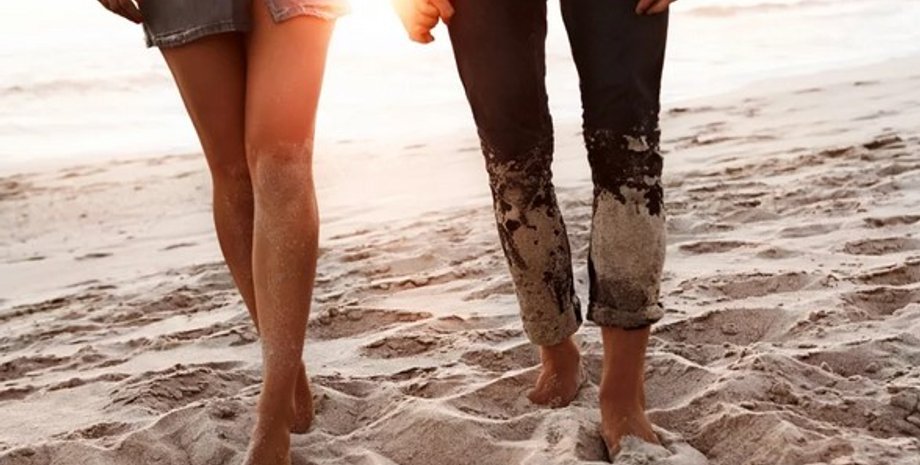 песок, люди, ходьба