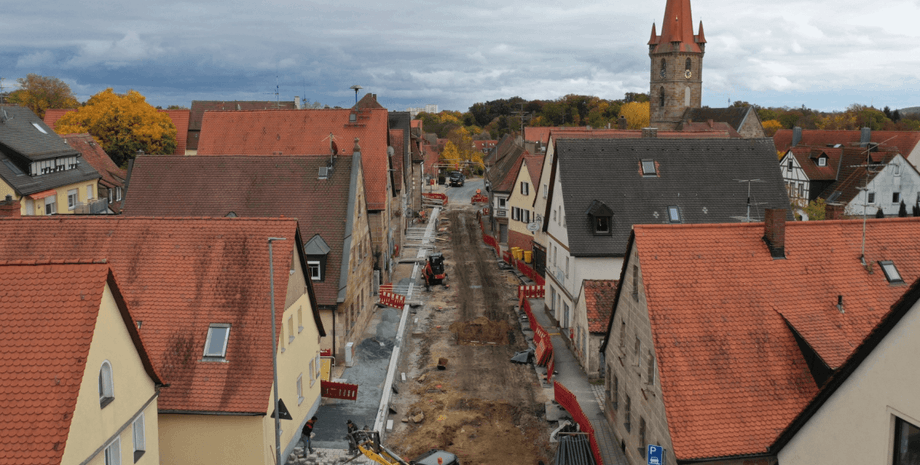 дорога, путь, строители, ремонт, улица, Нюрнберг, Франкфурт, Фюрт, Германия, археология, археолог, история, находка, торговля