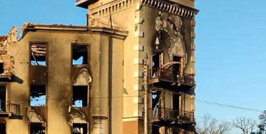 будинок з годинником, маріуполь фото, будинок з годинником зараз