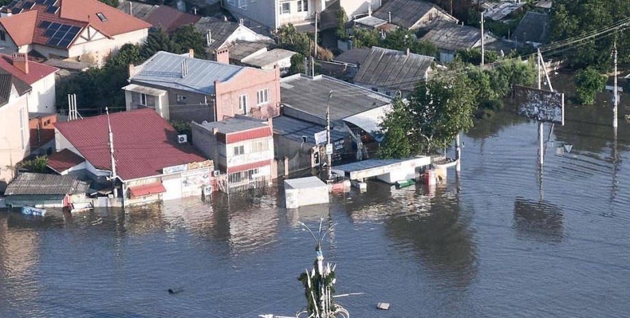 затопление домов в херсонской области, затопление домов после подрыва каховской гэс