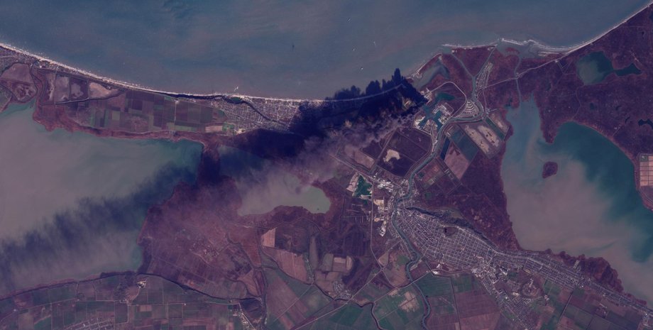 спутниковые снимки удар по порту "Темрюк"