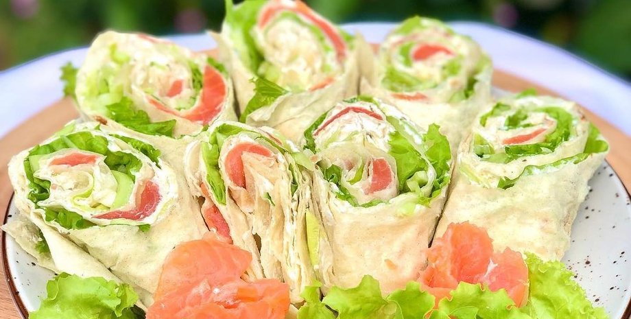 лаваш, лаваш с рыбой, закуска из лаваша