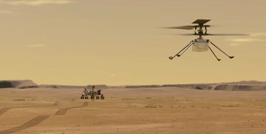 NASA, Марс, операция на Марсе, вертолет Ingenuity, запуск вертолета Ingenuity на Марсе
