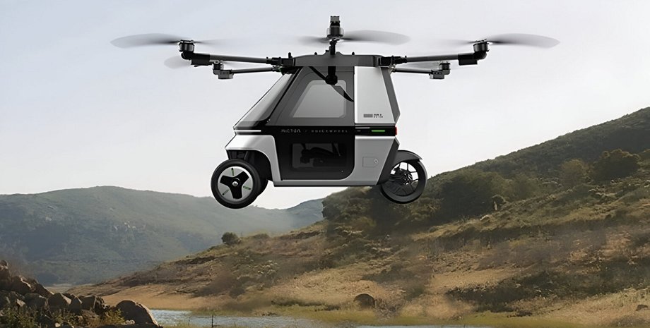 летающий мотоцикл, Kuickwheel Skyrider X6, мотоцикл-амфибия, летающее авто, Kuickwheel Skyrider X6, мотоцикл-амфибия