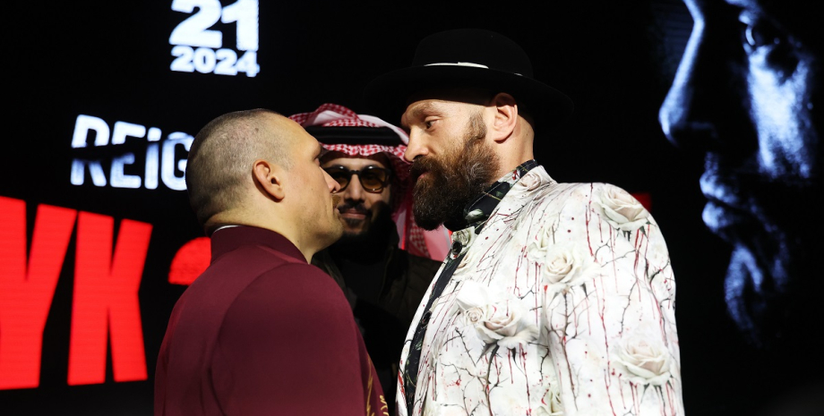 Дуэль взглядов Александр Усик Тайсон Фьюри Александр Усик Тайсон Фьюри Дуэль взглядов, Александр Усик, бокс, бой реванш, Тайсон Фьюри, Тайсон Фьюри