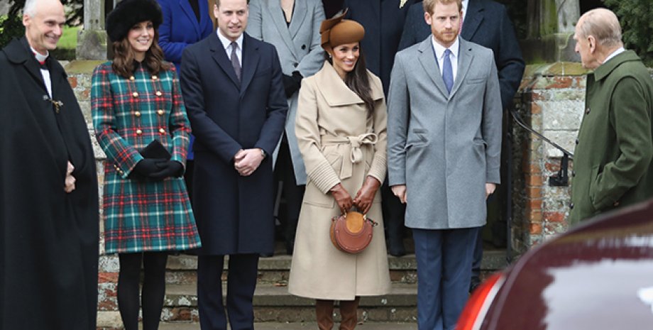 Меган Маркл, принц Гарри, Кей Миддлтон, принц Уильям, герцог Филипп, принцесса Беатрис, принцесса Евгения фото