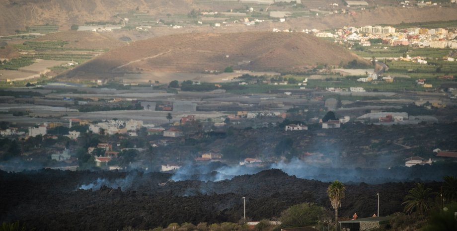 извержение вулкана Кумбре-Вьеха