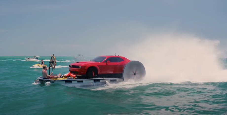 Dodge, Dodge Challenger, Dodge Challenger SRT Hellcat, Авто, Автомобили, Блогер, Лодка, Видео