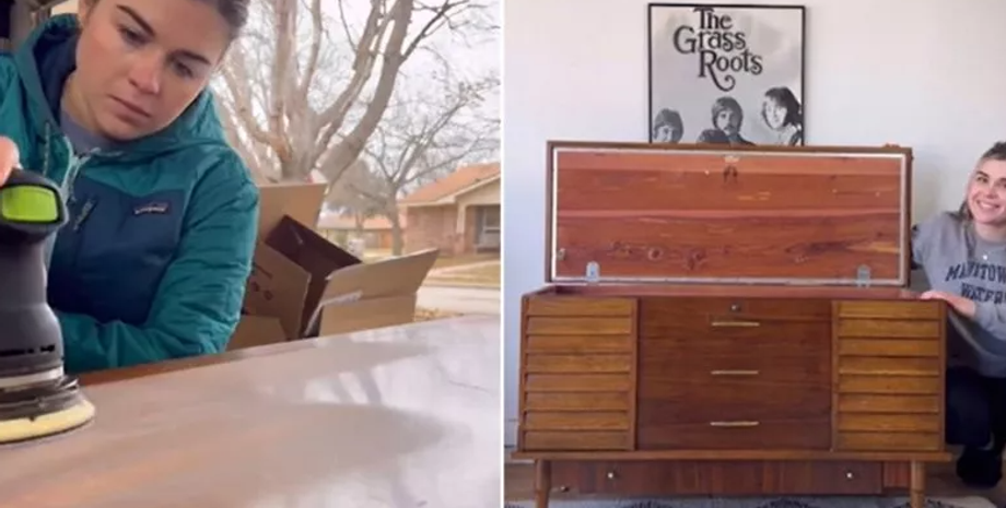 Реставрация мебели, обновление предметов, сундук, видео, тренды TikTok, США