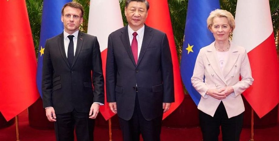 Си Цзиньпин, Эммануэль Макрон, переговоры, Китай и Франция, Встреча макрона и Цзиньпина, Урсула фон дер Ляйен, встреча в Пекине