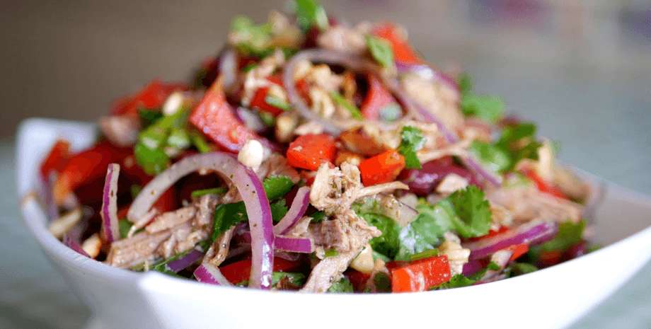 Рыбный салат с судаком и овощами, салат с рыбой, постный салат, постное меню, великий пост