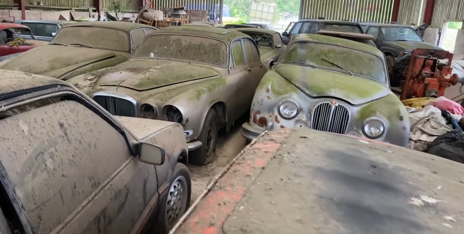 коллекция авто, Jaguar Mark 2, Porsche 911, Lotus Esprit, коллекция авто, заброшенные авто, ретро-авто