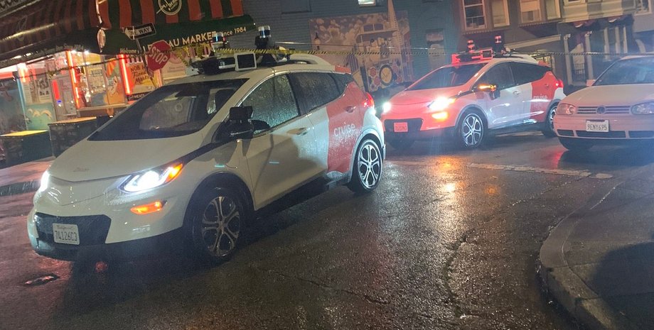 Cruise, Такси, Беспилотное такси, Автономный транспорт, США, Сан-Франциско, Фото, Инцидент, Авто, Автомобили