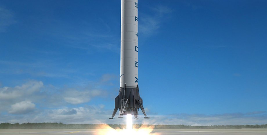 Посадка ракеты Falcon 9 / Фото: spacebusinessblog.blogspot.com