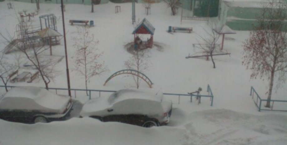 Снегопад в Омске / Фото: Вконтакте