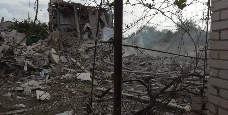 Последствия атаки по Херсонской области Изображение последствий атаки ВС РФ