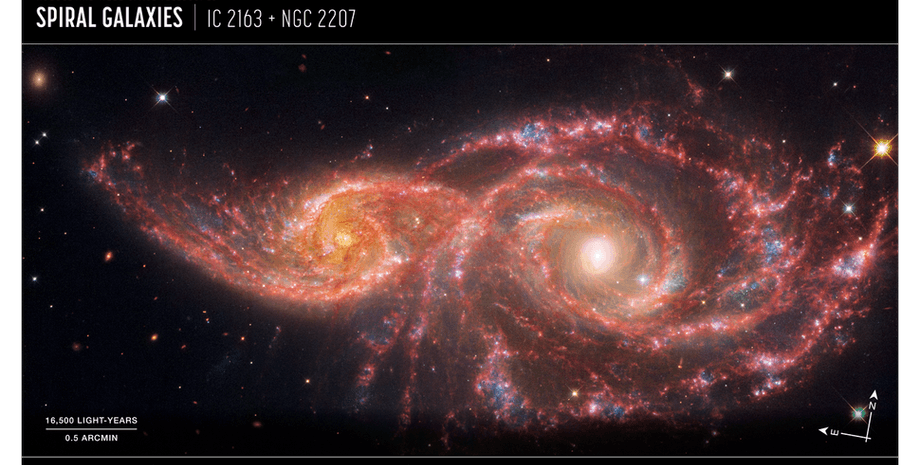 Спіральні галактики, IC 2163, NGC 2207