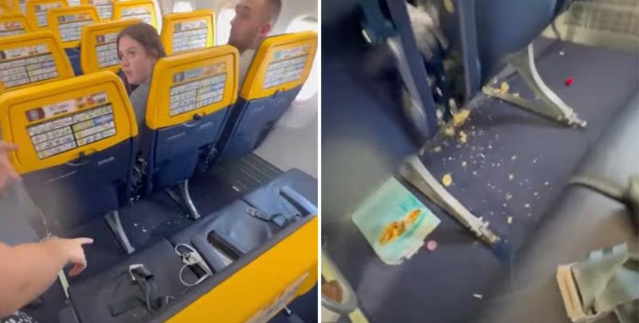 Грязный самолет, самолет, грязь в самолете