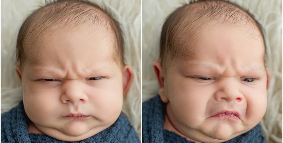 Фотосесія для дітей, прикольні фото, кадри, знімки, курйози, США, гримаси у новонароджених малюків, реакція, мем