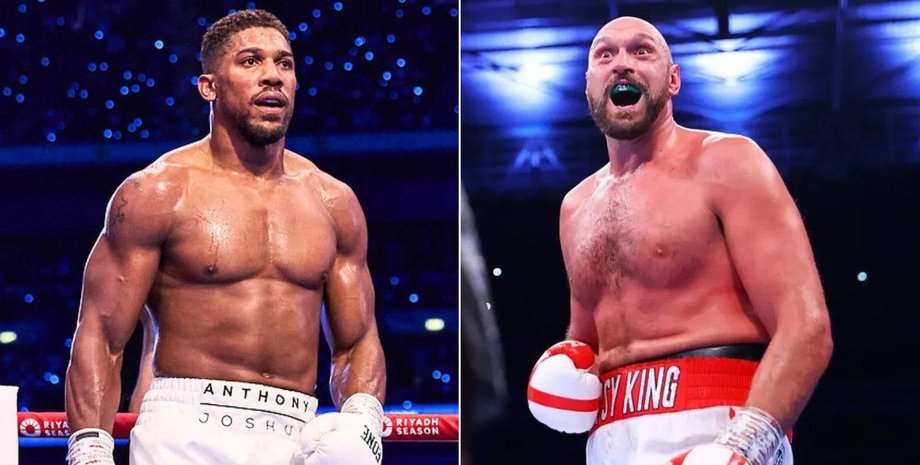 тайсон ф'юрі та ентоні джошуа на рингу