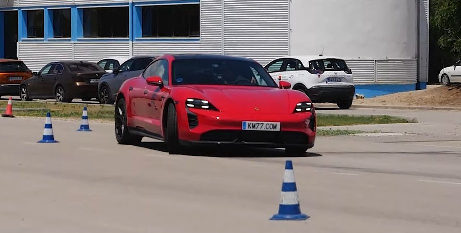 Porsche, Porsche Taycan, Porsche Taycan GTS, Авто, Автомобили, Электромобили, Лосиный тест, Видео