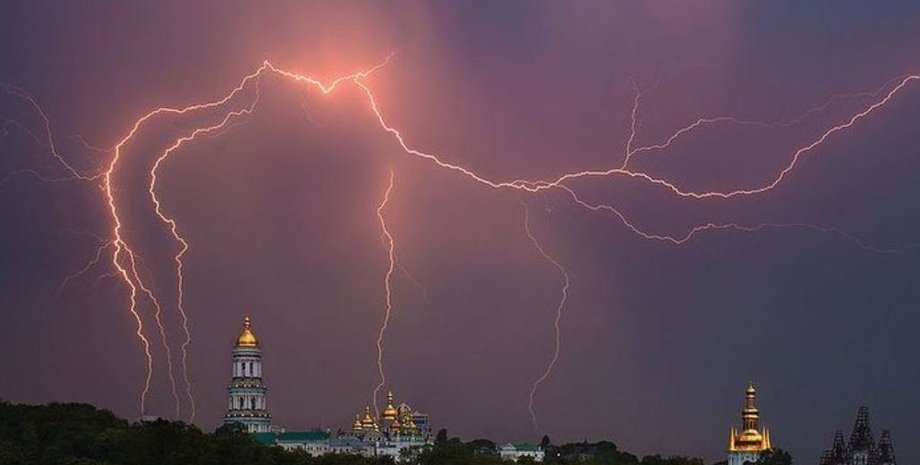 Гроза, Киев, молния, непогода