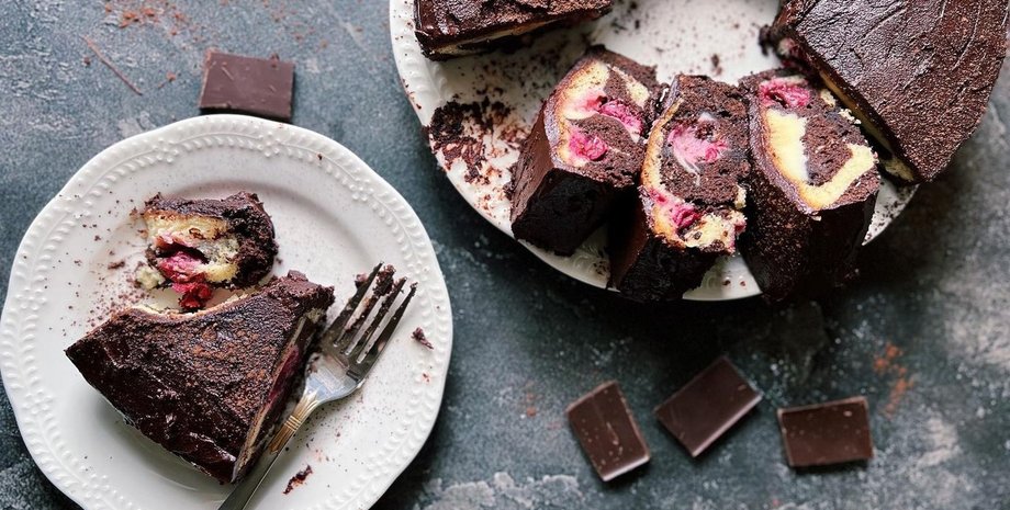 мраморный кекс с вишней, кекс с вишней, рецепт кекса