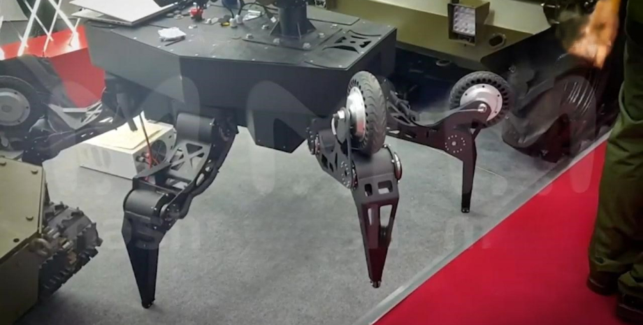 The Russian robotic spider carries up to 50 kilograms of payload, the developers...