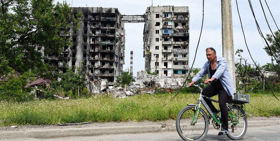 бородянка, дом, велосипед, велосипедист