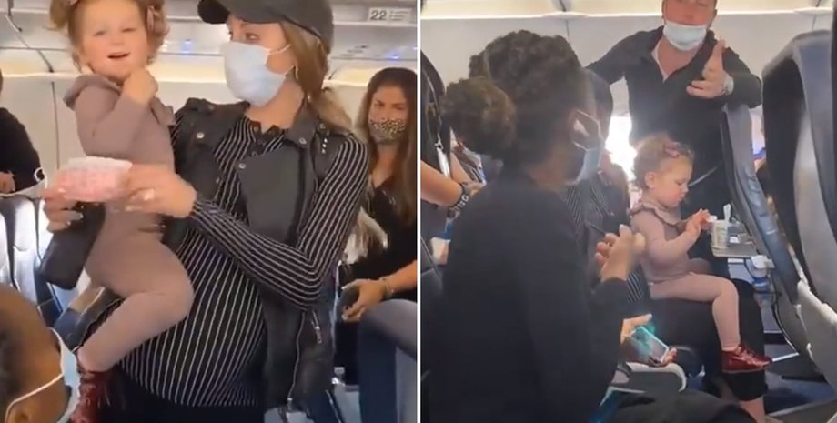 самолет, семья, дети