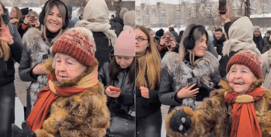 Бабушка станцевала на дискотеке в Киеве