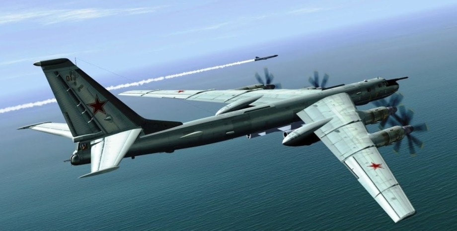 Російський стратегічний бомбардувальник-ракетоносець Ту-95 Стратегічний бомбардувальник, ракетоносець, Ту-95, обстріли, війна в Україні, фото
