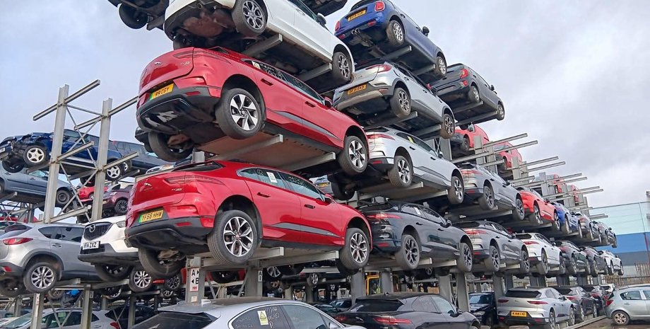 свалка авто, Jaguar I-Pace, Электромобиль Jaguar, Электромобиль Jaguar